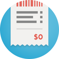 Illustration of a bill with a $0 charge.